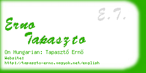 erno tapaszto business card